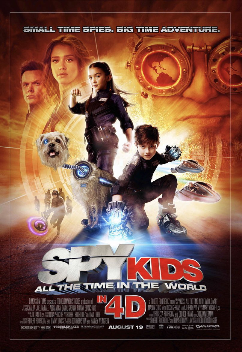 FilmNewsNos's tweet photo. 🎬MOVIE HISTORY: 14 years ago today, August 19, 2011, the movie ‘Spy Kids: All the Time in the World’ opened in theaters!

#RowanBlanchard #MasonCook #JessicaAlba #JoelMcHale @alexavega #DarylSabara @rickygervais #BelleSolorzano #GennySolorzano #JeremyPiven #DannyTrejo #SpyKids4 https://t.co/13MNSUvnTM