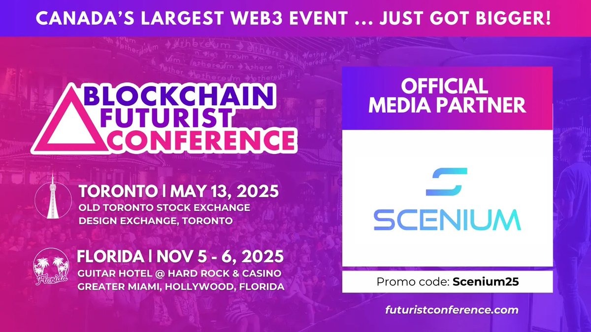 Scenium AR (@sceniumappar) on Twitter photo ¿Vas a <a href="/Futurist_conf/">Blockchain Futurist Conference</a>?
Te tenemos cubierto 🤝
Usá el código SCENIUM25 para un 25% OFF en tu entrada 👇
futuristconference.com ¿Vas a <a href="/Futurist_conf/">Blockchain Futurist Conference</a>?
Te tenemos cubierto 🤝
Usá el código SCENIUM25 para un 25% OFF en tu entrada 👇
futuristconference.com