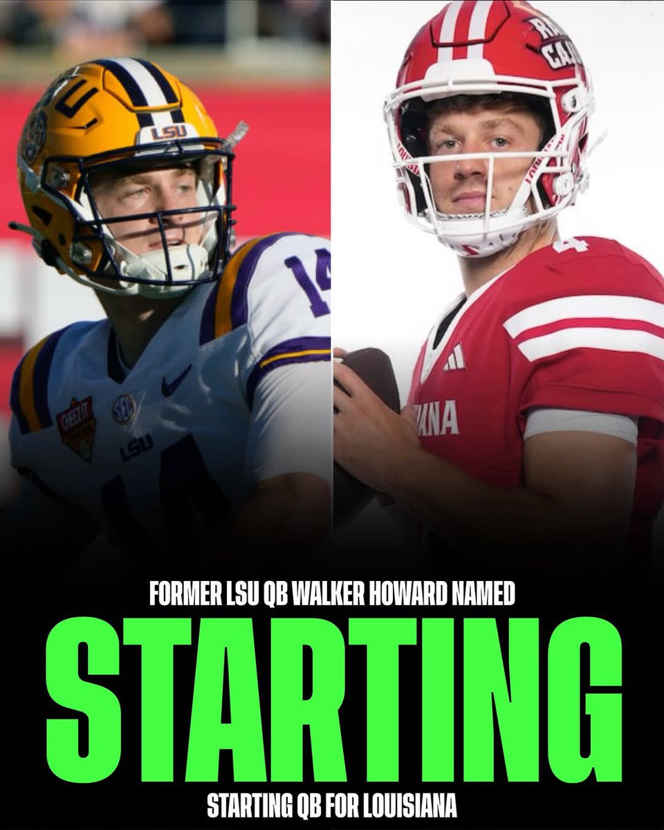 Former LSU QB Walker Howard has been named the starting quarterback for Louisiana 

Via <a href="/PeteThamel/">Pete Thamel</a>