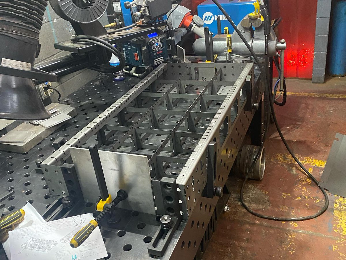 3dweldingtable's tweet photo. A 3D welding table delivers perfect alignment and repeatable accuracy on every project. Its modular surface speeds up setup, reduces errors, and saves valuable time in the shop. https://t.co/iKYzSVXO7S