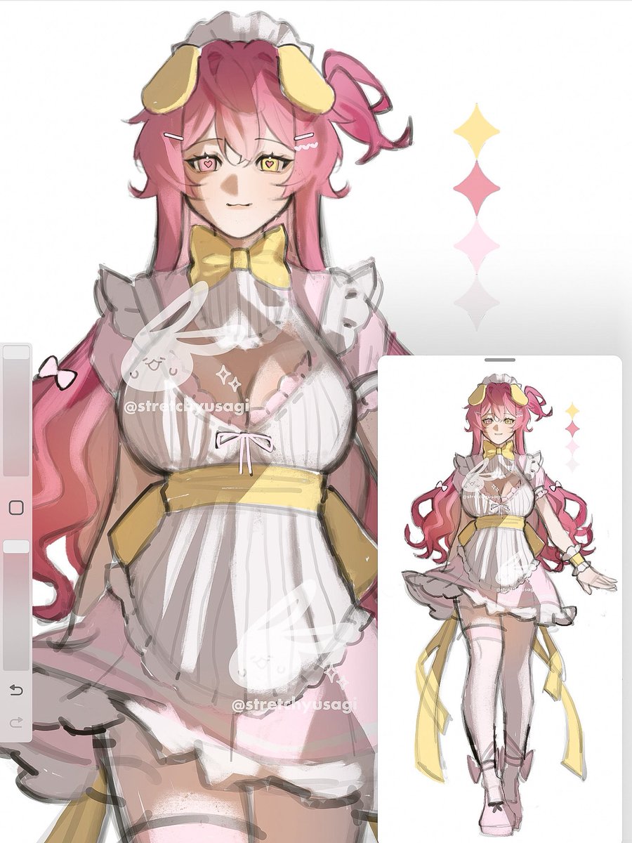 stretchyusagi21's tweet photo. puppy maid adopt wip! pre-claim open 🐶💕

✨tried the new art style and i’m obsessed! #adopt #adoptables #puppy #humanoidoc https://t.co/JecMEbz6Fb