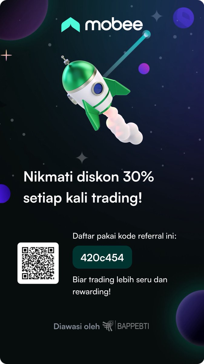 SpreadTheStar's tweet photo. Mobee Referral
Kode : 420c454

Nikmati diskon 30% setiap kali trading, segera daftar dengan klik tautan berikut

https://t.co/NZokBgZSjz https://t.co/rPwlhedZ7E