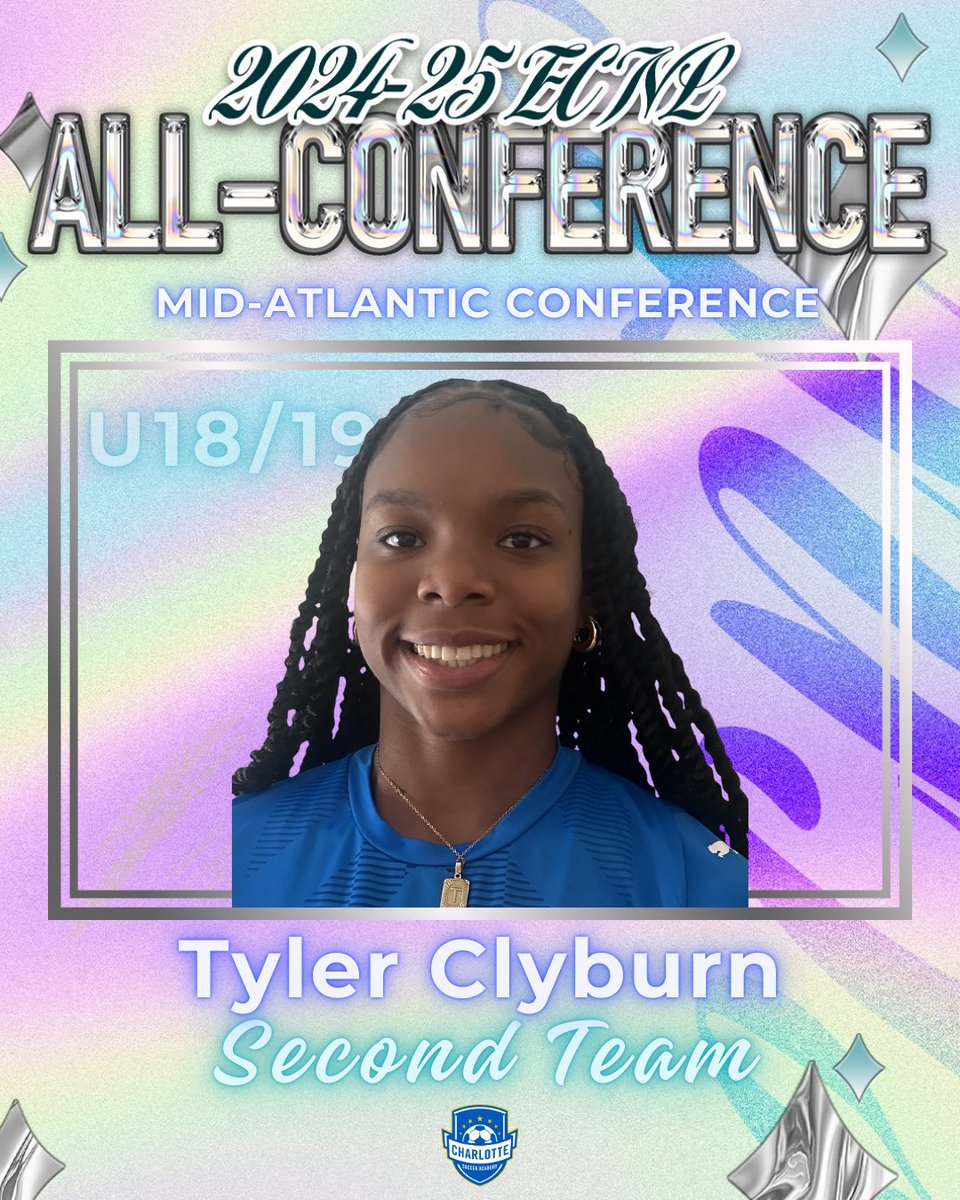 Charlotte Soccer Academy (@csa_soccer) on Twitter photo ✨Postseason Awards✨
Congratulations to the Charlotte SA National <a href="/ECNLgirls/">ECNL Girls</a> players who have been named to the Mid-Atlantic All-Conference Second Team for the 2024-2025 season! 👏
#csaproud #csaecnlgirls #postseasonawards #charlottesocceracademy ✨Postseason Awards✨
Congratulations to the Charlotte SA National <a href="/ECNLgirls/">ECNL Girls</a> players who have been named to the Mid-Atlantic All-Conference Second Team for the 2024-2025 season! 👏
#csaproud #csaecnlgirls #postseasonawards #charlottesocceracademy