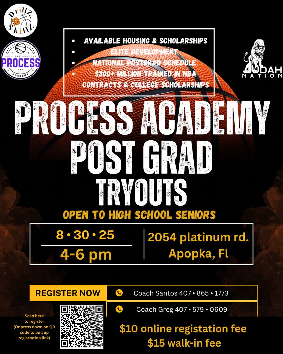TeamUnitus's tweet image. Post Grad Tryouts for Process Academy in Apopka on August 30th! On-Site recruiting! Link Down Below ⬇️

gforms.app/r/H9x7Rod

🏀 Regional Exposure Events
⛹🏾 National Post Grad Schedule
🏋🏽 Elite Player Development 
💰 Scholarships Available
👔 Job Placement Program 
🏠 Housing