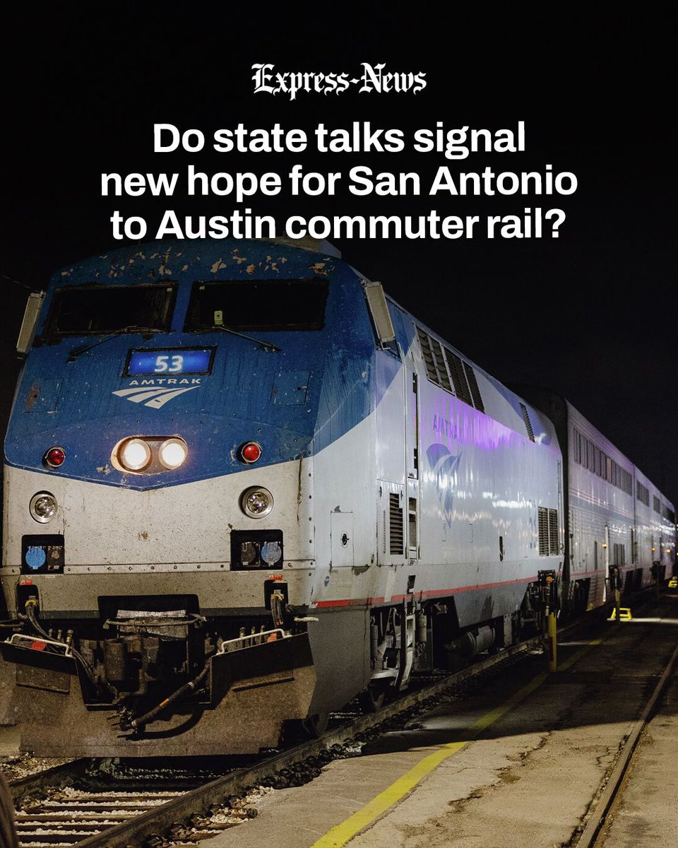 There are signs that the idea of zooming commuter trains between San Antonio and Austin has at least been promoted to a topic of speculation in the corridors of power at the Texas Capitol.

Could this effort succeed where so many others have stalled? bit.ly/4oJPYCK