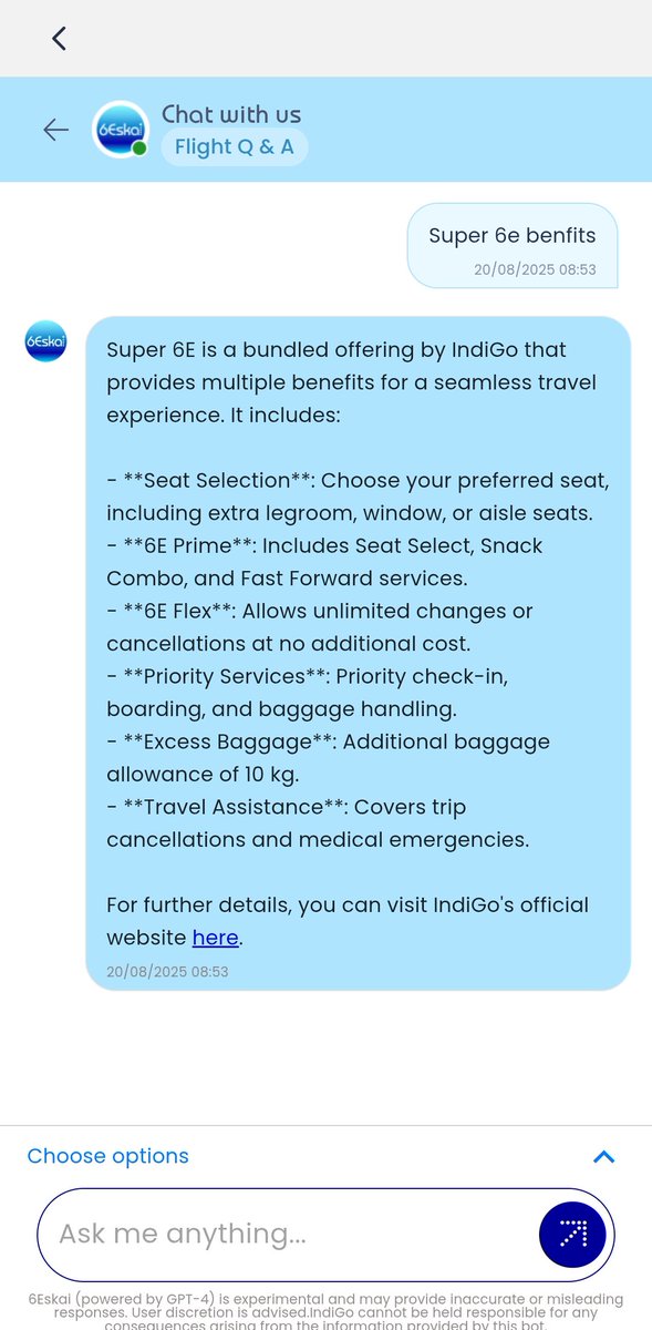 TEJADR's tweet photo. You can try making a dog tail straight, but not @IndiGo6E service better. Paid for Super 6E but denied priority boarding saying Super 6E doesn't cover priority boarding. Even Indigo chat bot 6Eskai agrees with me but not the half knowledge few Indigo staff https://t.co/sNYjrwYLxj