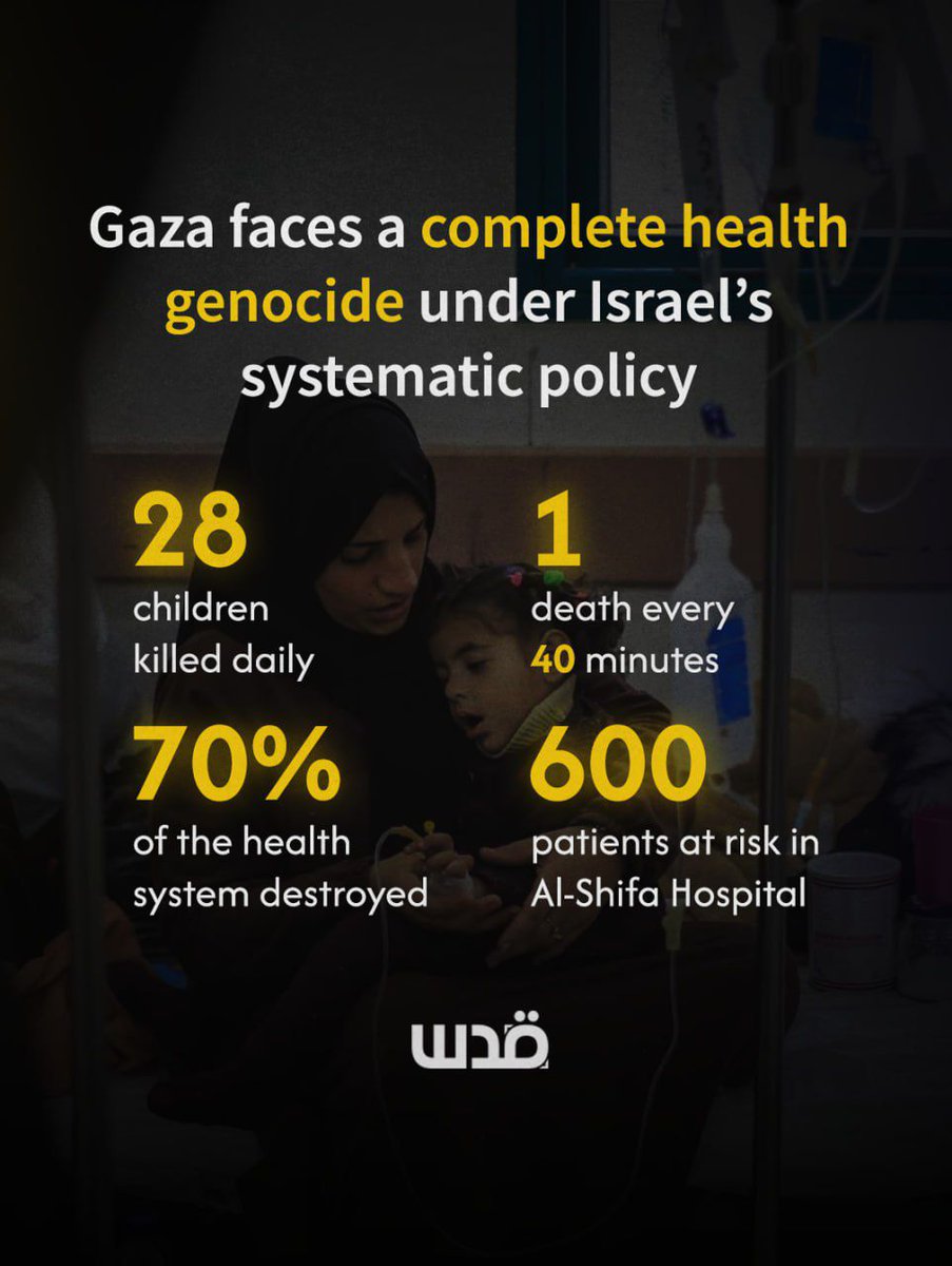 The Director General of Gaza’s Ministry of Health confirmed that the Strip is experiencing a complete health genocide as part of a systematic Israeli policy of starvation and killing.

He stated that Israel kills 28 children every day, with a death occurring every 40 minutes,