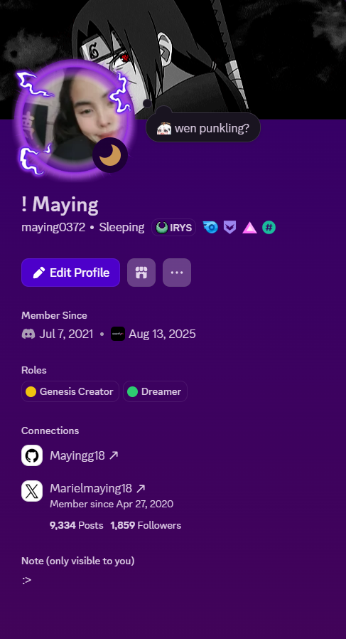Maying.sign👀🧡 (@marielmaying18) on Twitter photo Did I just earn an OG role by vibing with <a href="/Cutieacee/">Ace</a>, the community manager of <a href="/Everlyn_ai/">Everlyn</a>? 👀 
Grateful to be rewarded as an early supporter.
gEverlyn Did I just earn an OG role by vibing with <a href="/Cutieacee/">Ace</a>, the community manager of <a href="/Everlyn_ai/">Everlyn</a>? 👀 
Grateful to be rewarded as an early supporter.
gEverlyn
