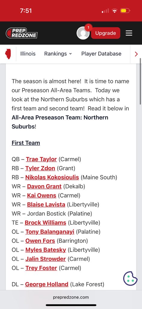 Nikokoko22 (@nkokosioulis) on Twitter photo Thank you <a href="/PrepRedzoneIL/">Prep Redzone Illinois</a> for picking me as preseason first team All Area.
<a href="/Coach_EMatthes/">Evan Matthes</a> <a href="/CoachWark/">Derrek Warkenthien</a> <a href="/CoachRenoYale/">Tony Reno</a> <a href="/EDGYTIM/">Timothy “EDGYTIM” OHalloran</a> Thank you <a href="/PrepRedzoneIL/">Prep Redzone Illinois</a> for picking me as preseason first team All Area.
<a href="/Coach_EMatthes/">Evan Matthes</a> <a href="/CoachWark/">Derrek Warkenthien</a> <a href="/CoachRenoYale/">Tony Reno</a> <a href="/EDGYTIM/">Timothy “EDGYTIM” OHalloran</a>
