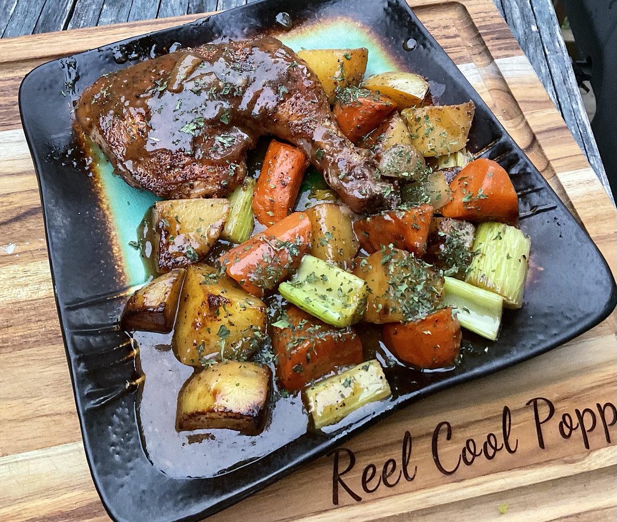 Crappie-doc 🐟🎣 (@crappiedoc) on Twitter photo Smoked chicken quarters with <a href="/DadsSeasonings/">Dad’s Seasonings</a> SPG. Veges and a pan sauce. Simple, delicious, healthy weeknight meal. Smoked chicken quarters with <a href="/DadsSeasonings/">Dad’s Seasonings</a> SPG. Veges and a pan sauce. Simple, delicious, healthy weeknight meal.