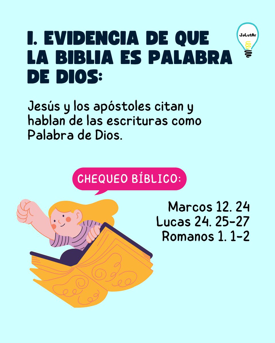 jolutar's tweet photo. ᒪᗩ ᗷᎥᗷᒪᎥᗩ! ¿Cómo podemos saber que es palabra de Dios? Algunos dirán "Fue escrita por locos, en distintos momentos y no hay manera de que lo escrito sea verdad, menos aún que venga de un ser superior"... Entre las páginas de la misma encontramos evidencia de la verdad.👇 https://t.co/AUog9Q1cH4