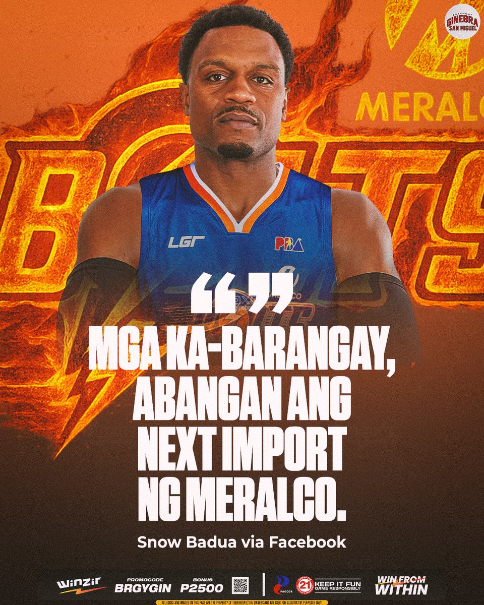 brgyginebraphl's tweet photo. Justin Brownlee + Meralco?
The plot twist nobody expected.

Justin Brownlee has been Meralco’s Finals nightmare—4 duels, 4 Ginebra championships.

That’s why fans were stunned when a hint surfaced that JB might reinforce the Bolts in the upcoming EASL.

With the PBA’s 50th Season opening with the Philippine Cup, the EASL could be his perfect tune-up before the import conference.

Brownlee in Meralco colors? Now that’s a twist no one saw coming. 👀