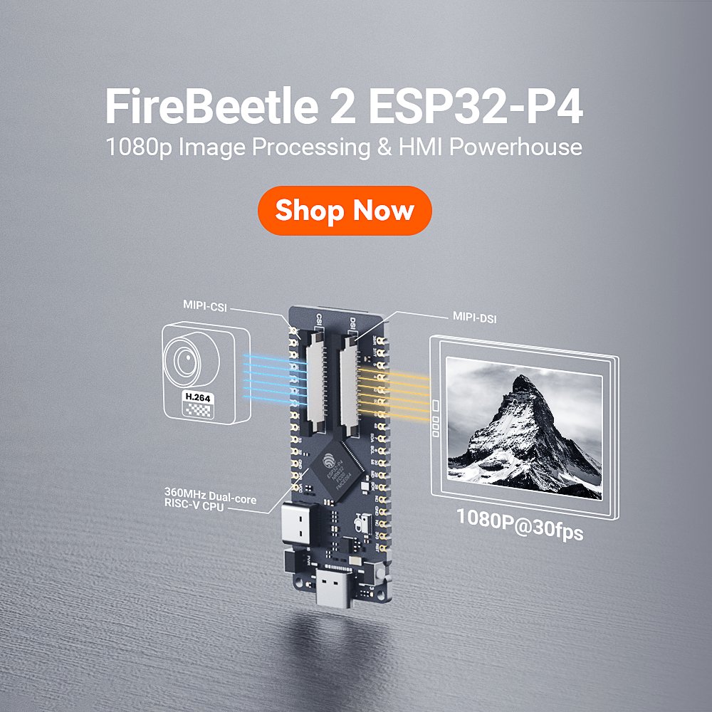 dfrobotcn's tweet image. #NewArrival FireBeetle 2 ESP32-P4 AI Vision Board is here!
360MHz RISC-V, MIPI CSI/DSI, Wi-Fi 6, built-in mic & more for just $11.90!
Perfect for AI cameras, smart displays & IoT projects.
👉For more details: dfrobot.com/product-2915.h…
#EdgeAI #ESP32 #EmbeddedSystems