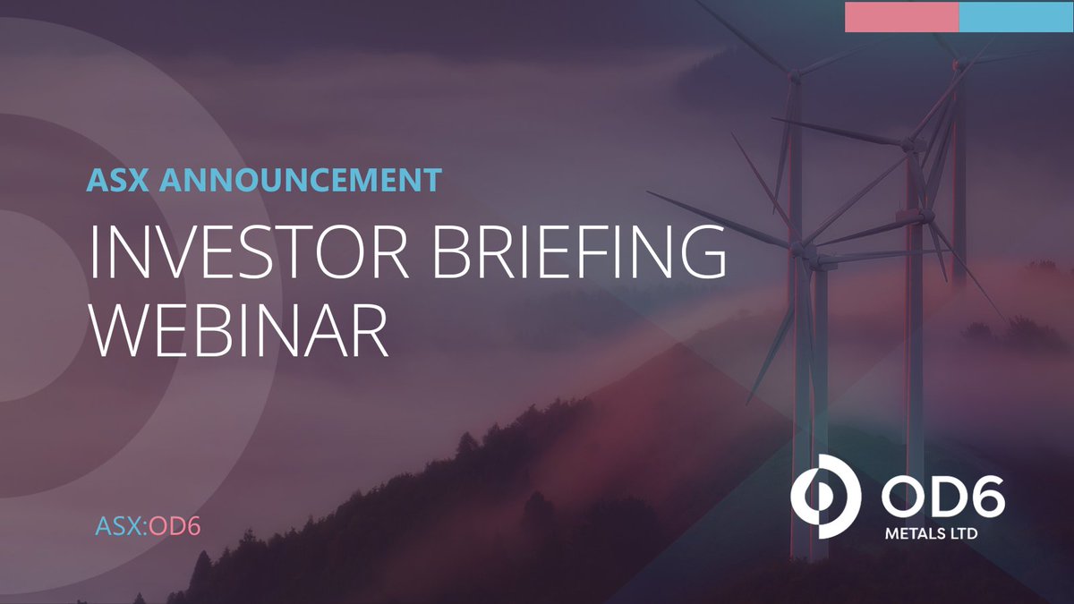 🚀 <a href="/Od6Metals/">OD6 Metals</a> Investor Briefing Webinar

📅 Wednesday 27th August 2025
⏰ 10:00am (AWST) / 12:00pm (AEST)
📍 Register 🔗 bit.ly/41Q4P4C

Hear directly from MD &amp; CEO Brett Hazelden, followed by live Q&amp;A.

$OD6 #InvestorBriefing #RareEarths #Copper #CriticalMinerals