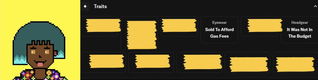 JaneFTB6777's tweet photo. Most NFTs say “None” when something’s missing or just leave it blank.
Jane? She tells you why it’s not there.

Only 15 hours to go before minting goes live!🚨🔥

🔗 https://t.co/hHFcq12RxT https://t.co/ukes0CJ7JH