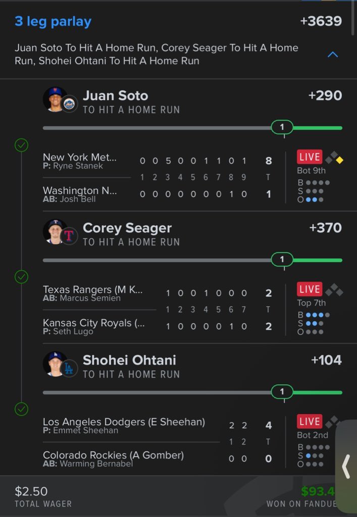 FnFZxch's tweet photo. BANG #mlbparlay #homerunparlay https://t.co/uAtHtiVOBR