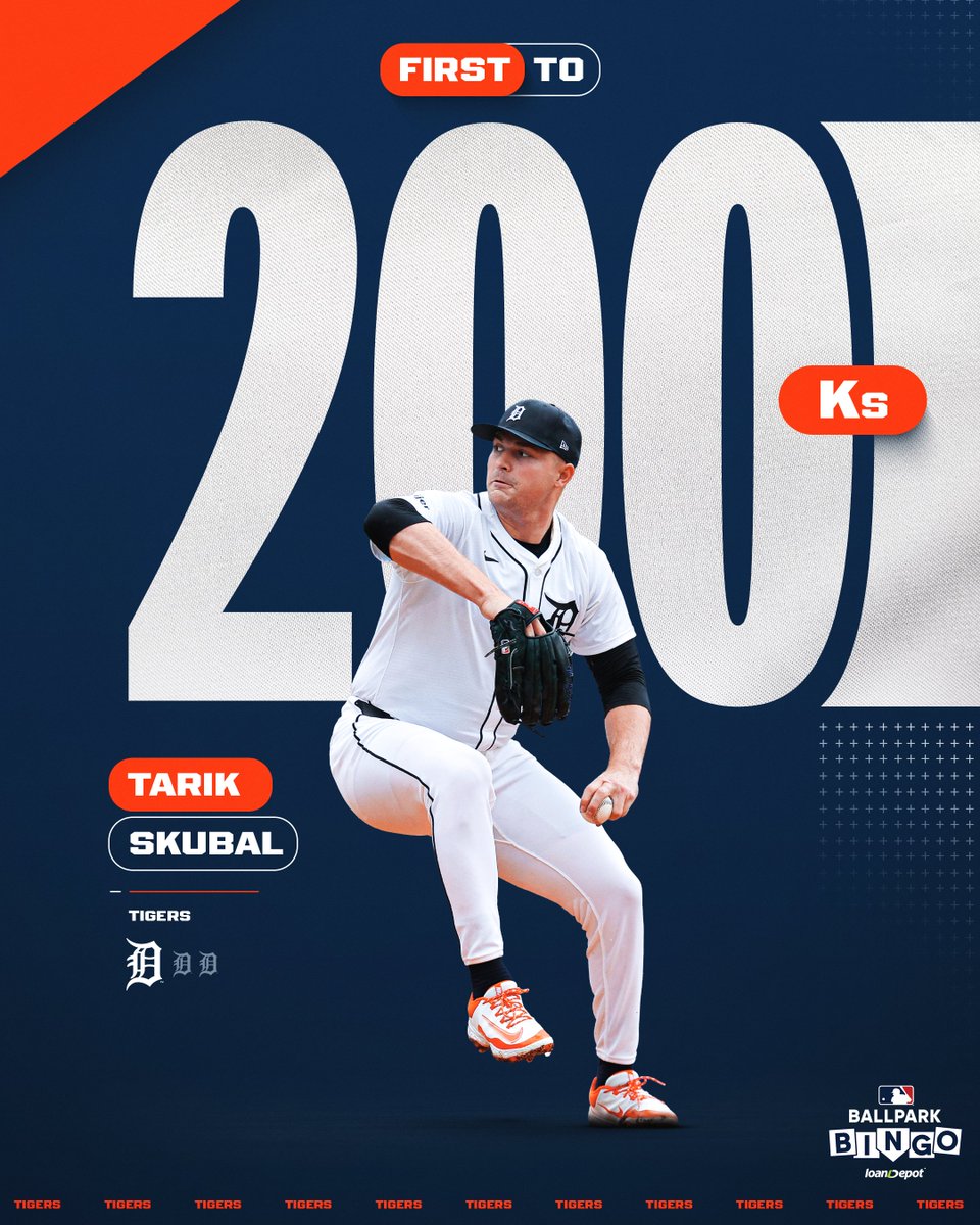 Tarik Skubal is the first to 200 strikeouts for a second consecutive season!

(MLB x <a href="/loanDepot/">loanDepot</a>)