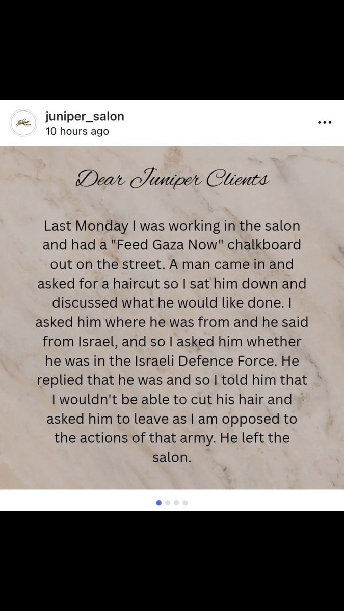 #JuniperSalon well done. You are a courageous decent woman who chose humanitarianism over dollars. The vast majority of Australians are standing with you today. #FreePalestine