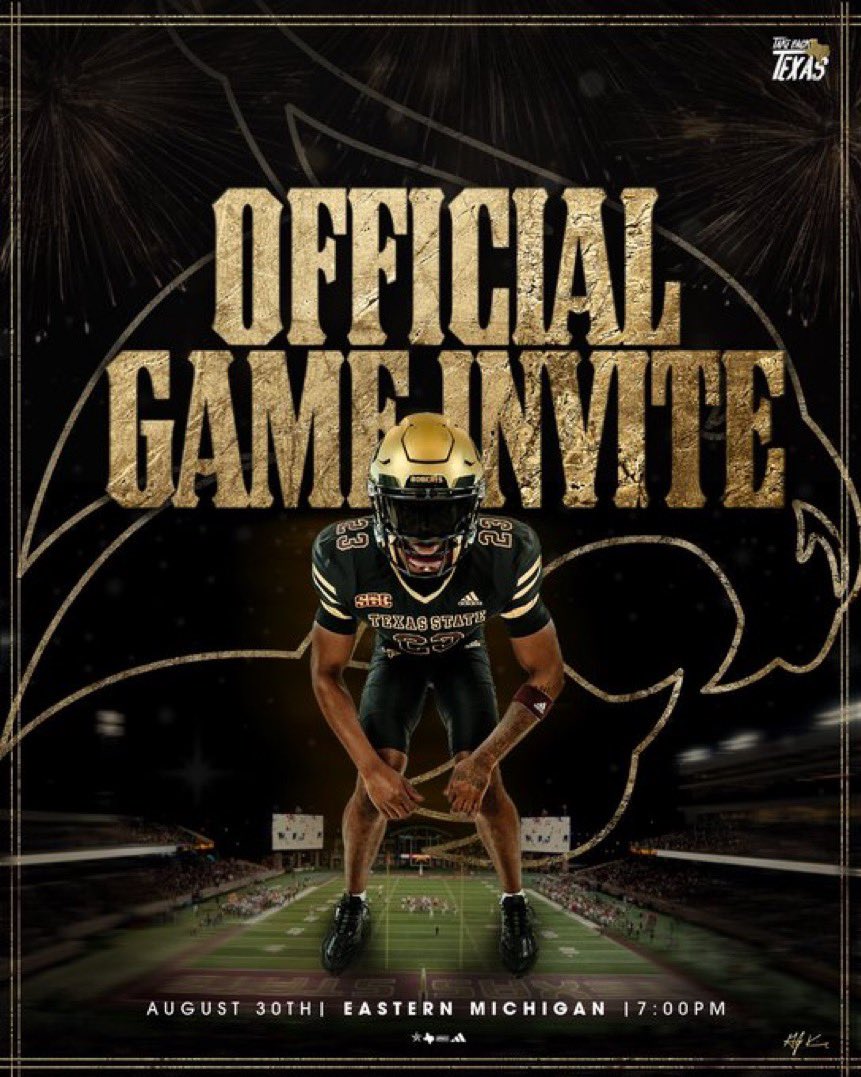 Jake Sneed 6โ6 TE (@jakesneed2027) on Twitter photo Thanks for the Game Day invite! <a href="/TXSTATEFOOTBALL/">Texas State Football</a>
#EatEmUp
<a href="/GJKinne/">GJ Kinne</a> <a href="/LDKep/">Landon Keopple</a> <a href="/CoachWillBryant/">Will Bryant</a> <a href="/TrustMyEyesO/">โญ๏ธFFERTUNITY</a> Thanks for the Game Day invite! <a href="/TXSTATEFOOTBALL/">Texas State Football</a>
#EatEmUp
<a href="/GJKinne/">GJ Kinne</a> <a href="/LDKep/">Landon Keopple</a> <a href="/CoachWillBryant/">Will Bryant</a> <a href="/TrustMyEyesO/">โญ๏ธFFERTUNITY</a>