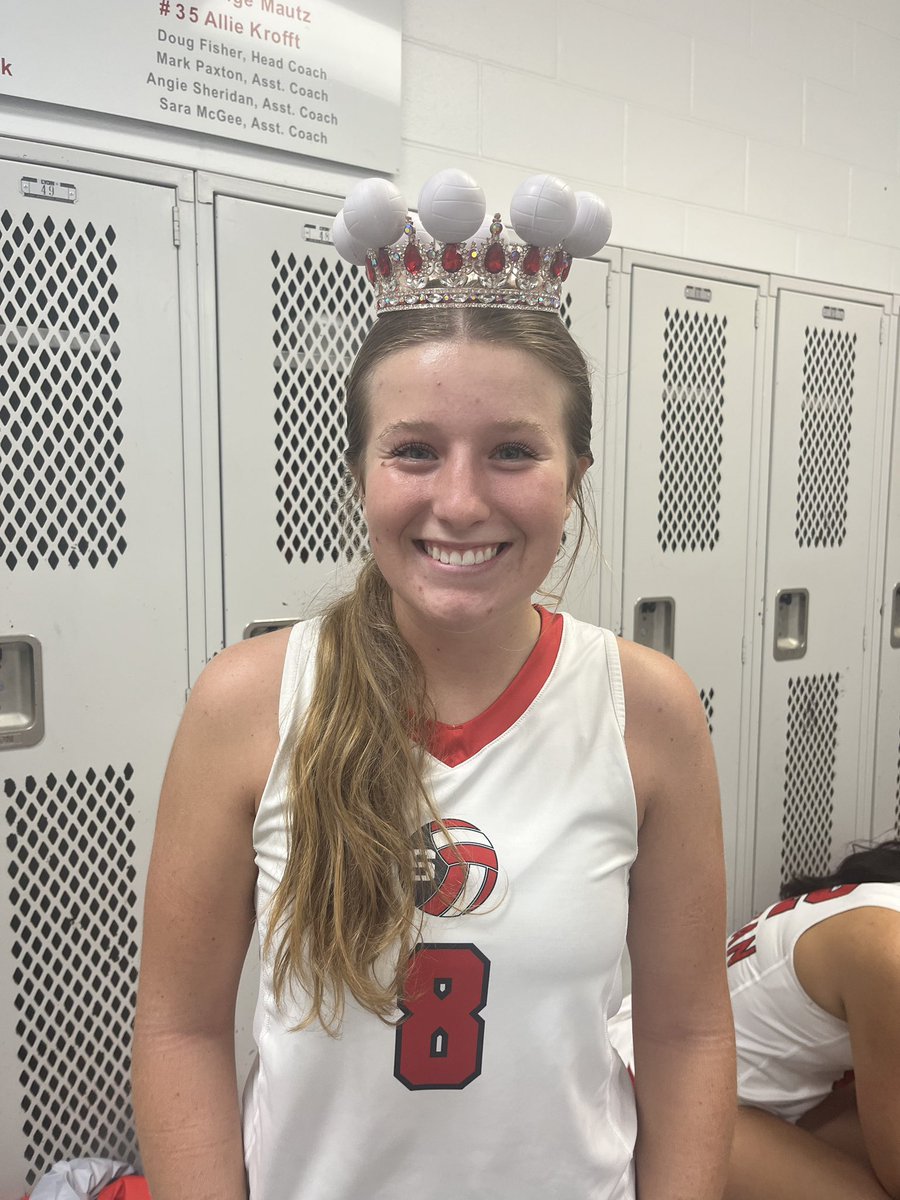SHSvollball's tweet photo. Our first Queen of the court was senior Ella Thomas for our 3-0 sweep at our home opener!!
Ella Thomas: 11 assists, 6 digs, 3 aces
Drew Fox: 10 kills, 12 digs, 9 assists. 
Hayley Clifton 7 kills
Mauri O’Brien 6 kills, 4 aces
Grace Stoltz, 15 digs, 4 aces, 5 assists! https://t.co/gD36B6G17u
