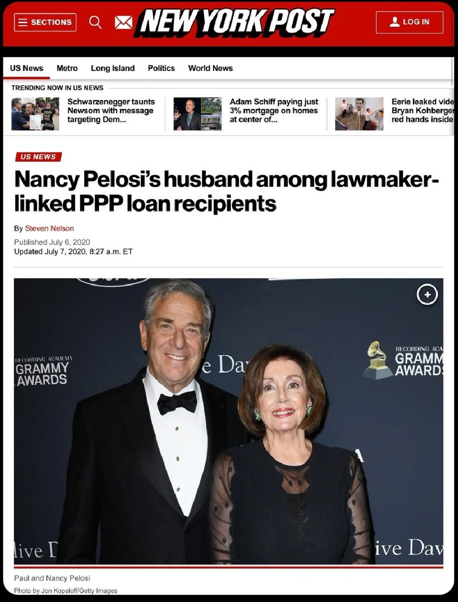 Paul Pelosi took out two PPP COVID relief loans for $711,708 and $996,392. Both were forgiven.