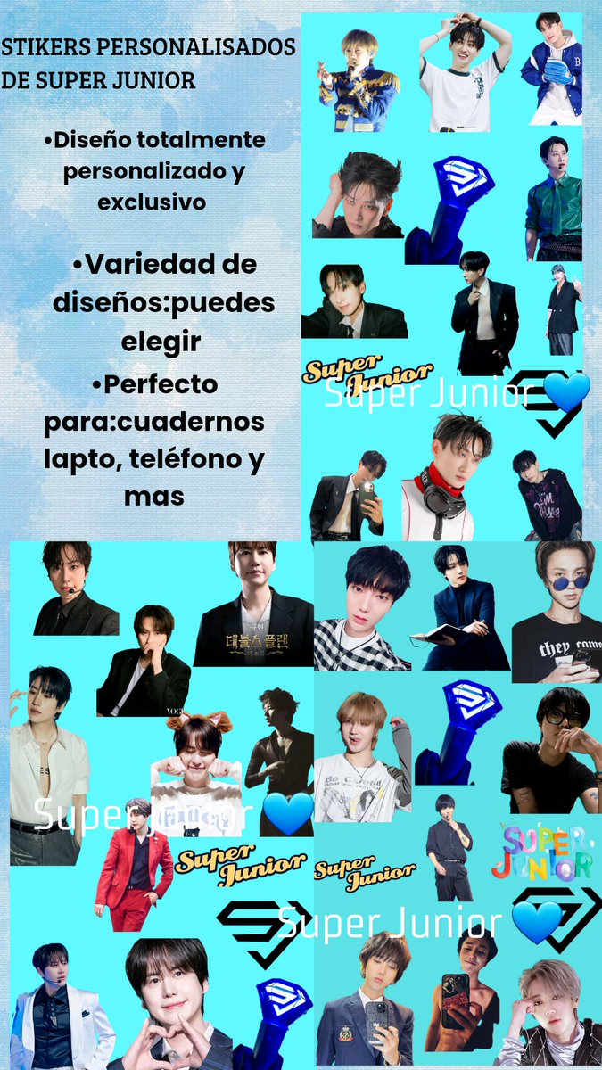 ValeryBauthizz's tweet photo. Stickers personalizados de Super Junior 
A tan solo 15 pesos 
-Todo solo en línea (en formato)
- Diseño exclusivo: 
- Perfectos para: Cuadernos, laptops, teléfonos etc.
- Envíanos un mensaje: con el diseño que deseas y la cantidad que necesitas https://t.co/QiOT5W4yXJ