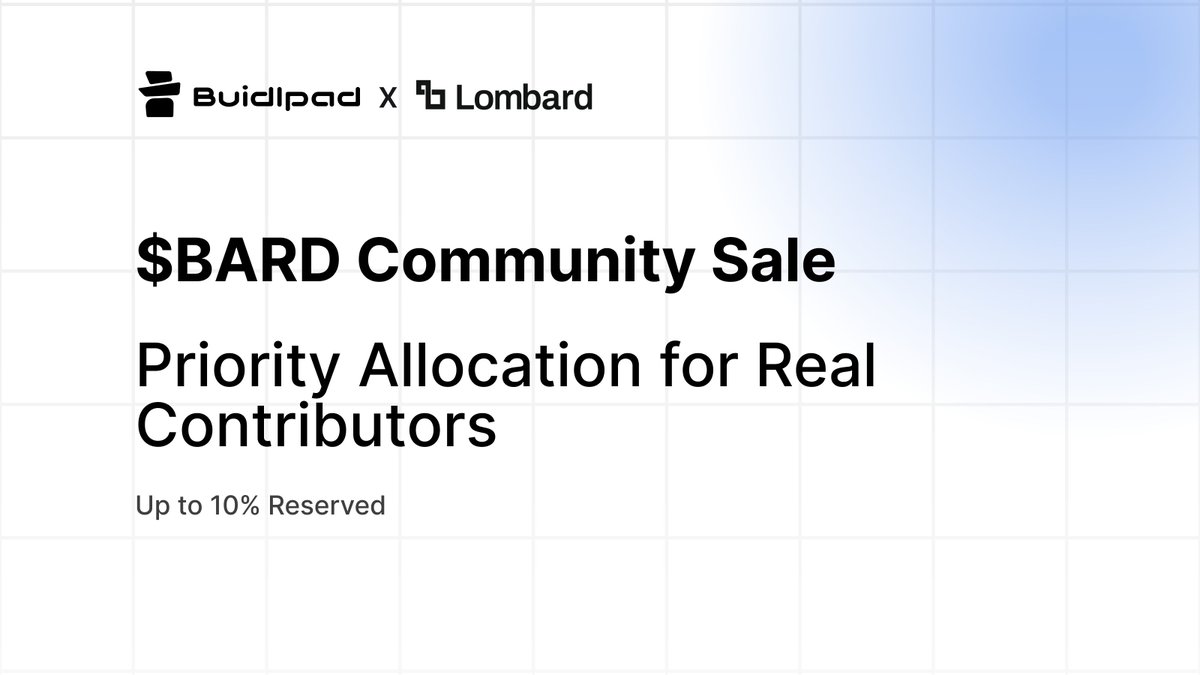 buidlpad's tweet image. Up to 10% of $BARD is allocated exclusively for active community members, content creators and believers of @Lombard_Finance

Meaning you get to contribute more than others and show extra support to the upcoming Lombard Ecosystem!

Here&apos;s how you can earn it 🧵