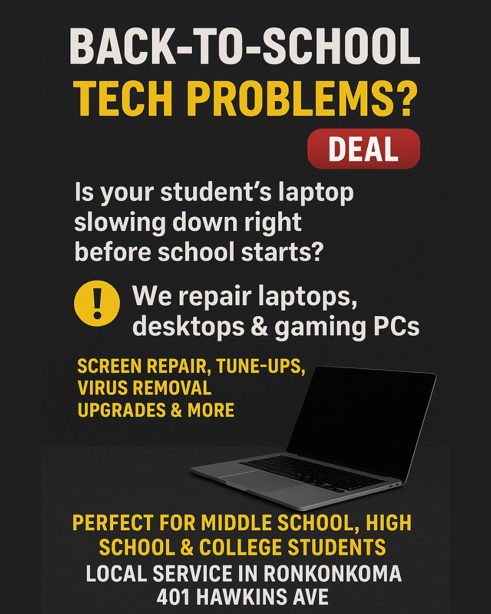digimobileus's tweet photo. 🎓 Back-to-School Tech Problems? 🚨
💻 Is your student’s laptop slowing down right before school starts? 😩

❌ Don’t wait for the dreaded “blue screen” on the first day of classes.
✅ We repair laptops, desktops &amp; gaming PCs — fast, reliable, and affordable.  
💬 Comment “FIX” https://t.co/8Xb0WMyrBQ