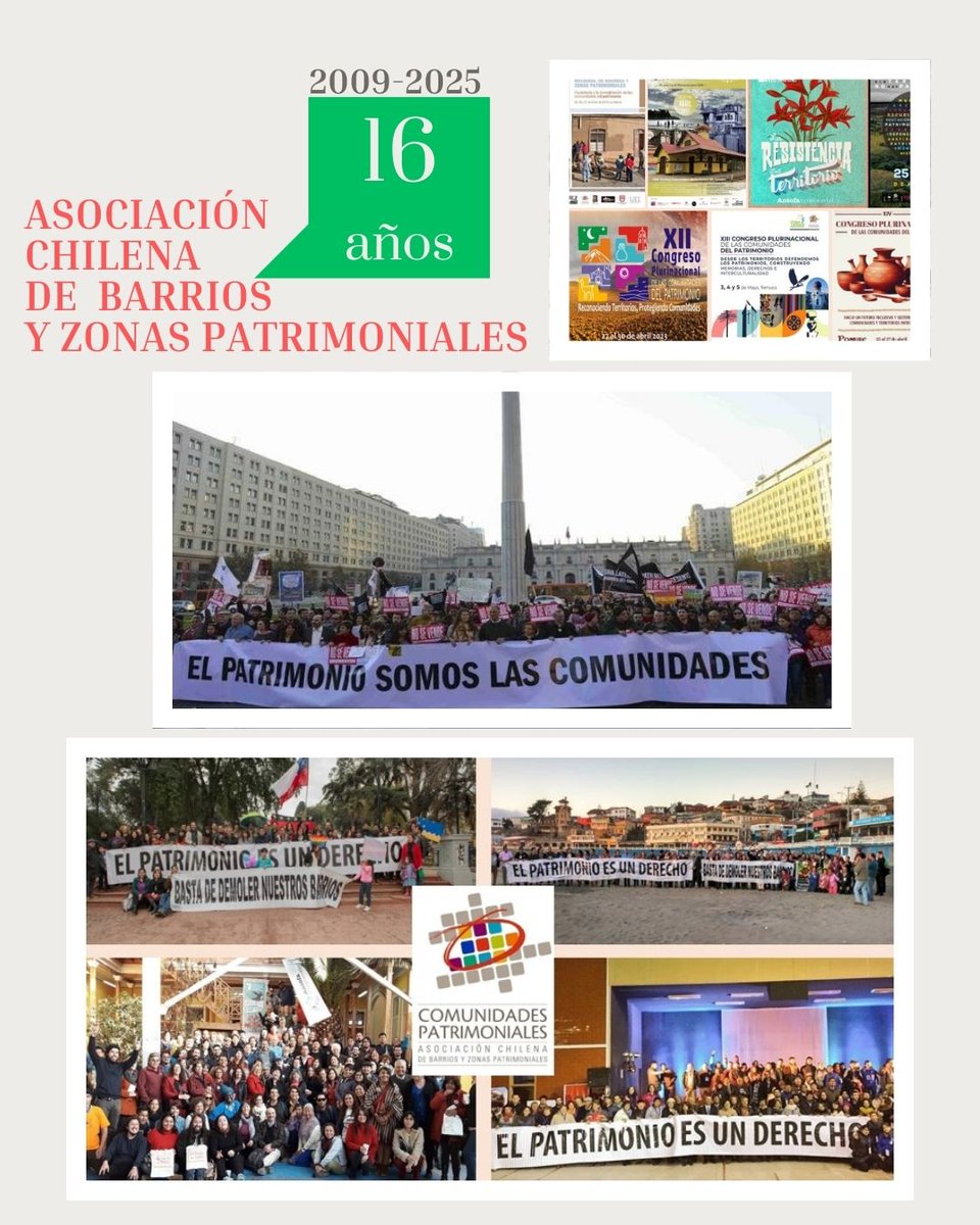 Saludamos a socios, socias y organizaciones, que durante 16 años, han mantenido la defensa de los patrimonios culturales, naturales e indígenas de Chile.

Hoy, hace 16 años, un 19 de agosto2009, creamos la Asociación Chilena de Barrios y Zonas Patrimoniales.

Felicidades!!!