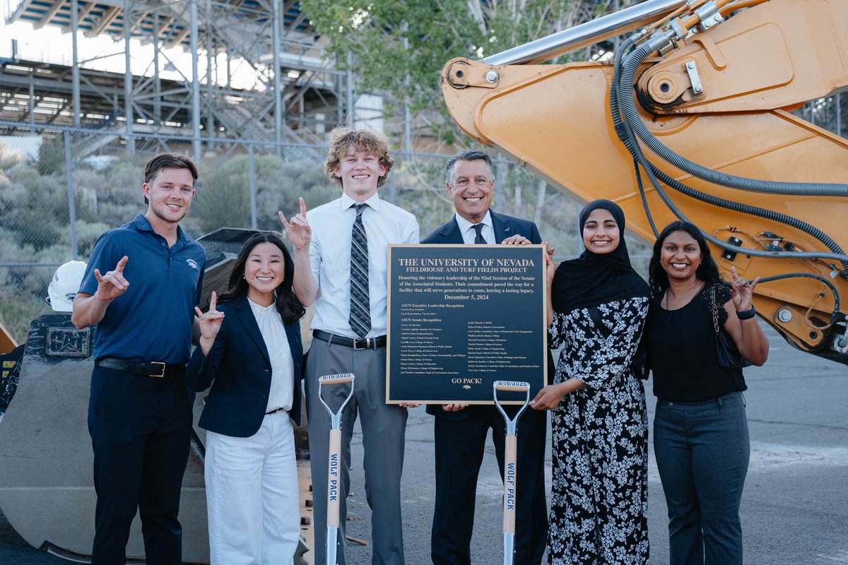 NevadaWolfPack's tweet photo. A historic day for the University of Nevada👏

𝑻𝑯𝑨𝑵𝑲 𝒀𝑶𝑼 to everyone who made tonight’s momentous groundbreaking for the indoor fieldhouse and the resurfacing of two turf fields a reality!

#BattleBorn https://t.co/lM8883hGQM