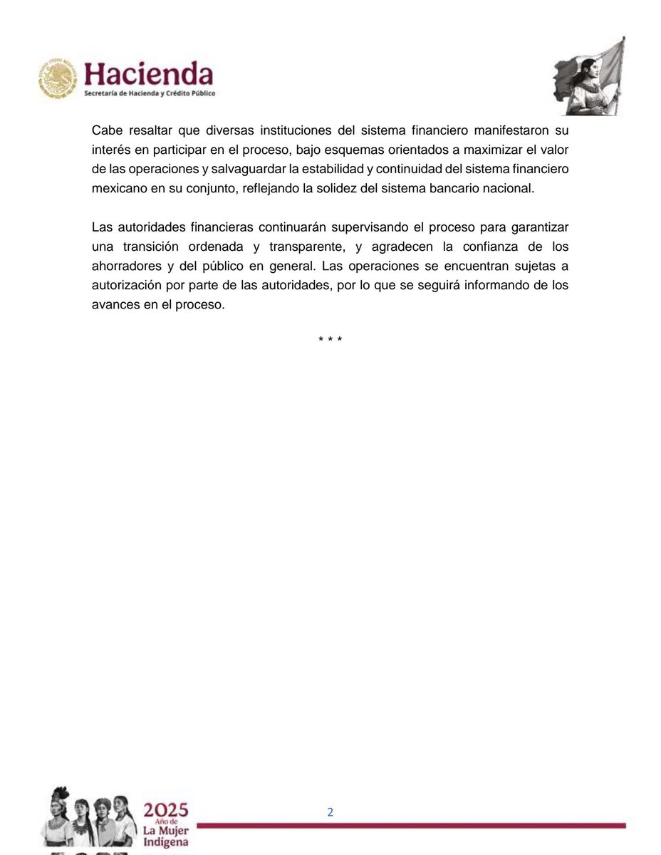 Se avanza en la venta de una parte significativa de las operaciones de CIBanco y de Grupo Financiero Intercam.

gob.mx/shcp/prensa/29…

#ComunicadoHacienda