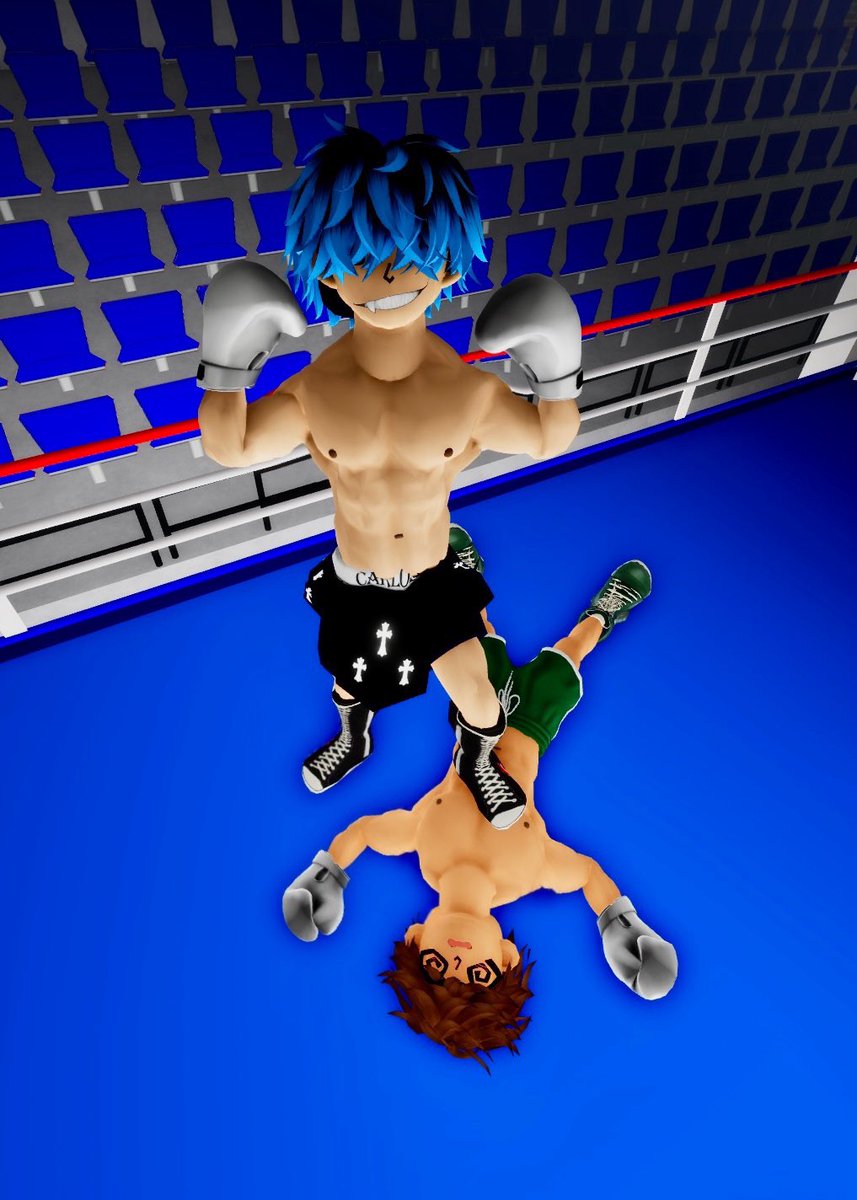 fighterboyzzz's tweet photo. Had to run a match with @sneakysombra ’s OC🔥 Dude came out swinging and had Gio seeing stars 💫👊🏽

#kinkfighting #gayroblox #digitaldominance #boxingoc #domfight #gay #gaystylizedviolence #wrestling #fypシviral #Roblox https://t.co/QQIi4GAegQ