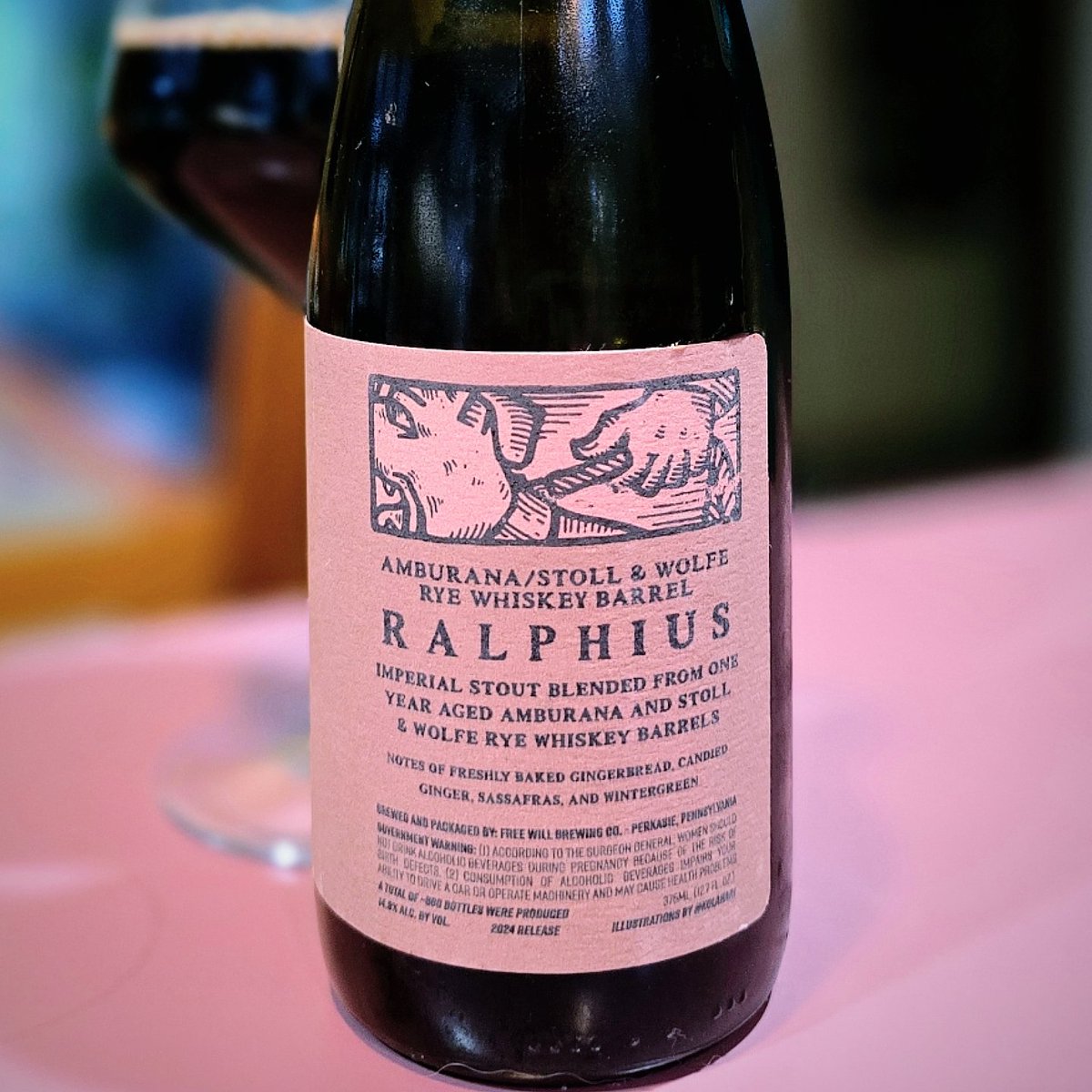 HopsOnCardano's tweet photo. Goodevening HOPS
Enjoying a local brewery tonight...
@FreeWillBrewing
Ralphius is a series of stouts aged in different barrels
This particular offering is aged in Amurana and Rye whiskey barrels
##SomethingsBrewing #LetsBrewTogether #CNFTCommunity #CNFTProject #NFT #CNFTs #craftbeer #brewing #brewery #imperialstout #barrelaged