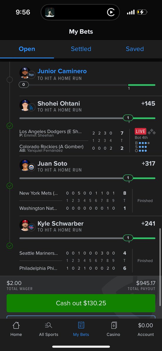 crownballer13's tweet photo. @MLBHR @BetMGM cash out?? https://t.co/t9QPelMwMz