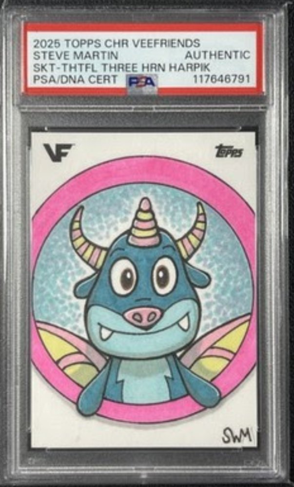 thoughtwrong's tweet photo. Just snagged me a @sketchcardsteve sketch from eBay for a phenomenal price. Another Harpik coming home 🫡
#veefriends #veefriendscards #Harpik https://t.co/YWFyqjjSQV