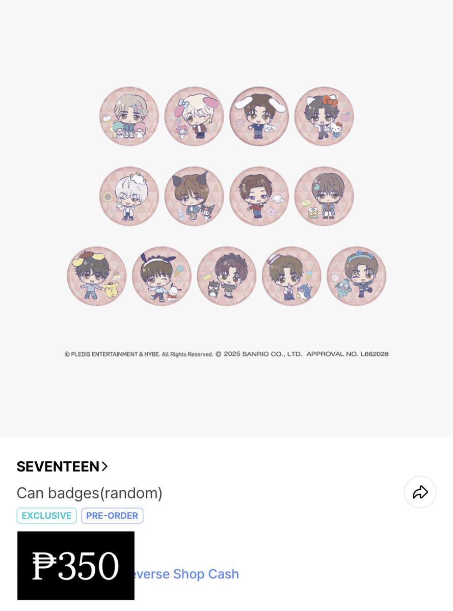 Pre-order #SEVENTEENxSANRIO_CHARACTERS collab Official Merch Round 1

💌 DM us to order
🏷️ ₱100 DP
📅 DOP: October 15
📦 Release: December 16
