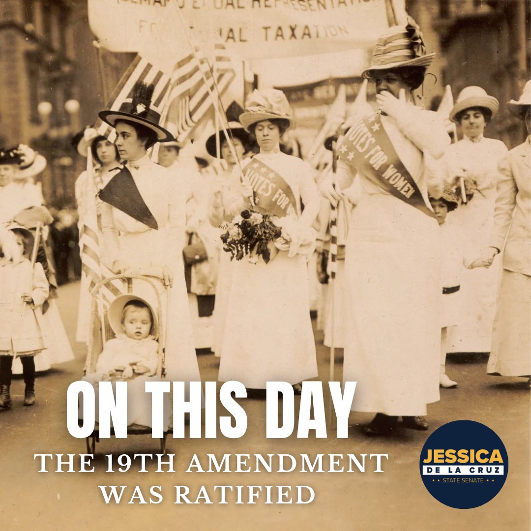 On this day in 1920, the 19th Amendment was ratified, guaranteeing women the right to vote.

In Rhode Island, women gained presidential voting rights in 1917—full suffrage came with the 19th.

🐘 Republicans led the way: Sen. Aaron Sargent introduced it at Susan B. Anthony’s