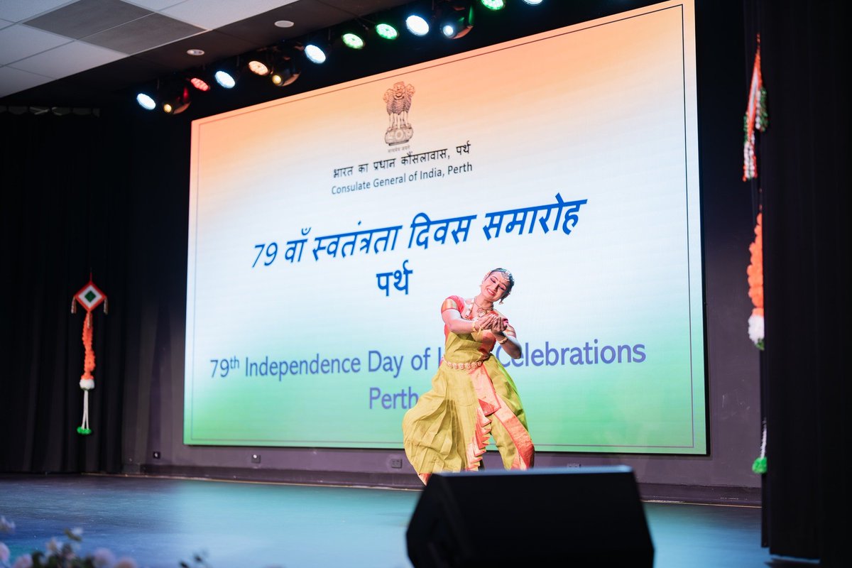 CGIPerth's tweet image. 79th #IndependenceDayIndia 2025

Consul General of India in Perth, Ms Kajari Biswas, hosted a Reception to celebrate the 79th Independence Day of India at the Indian Community Centre in Willetton, with over 300 attendees from across Western Australia.

In her address, the Consul