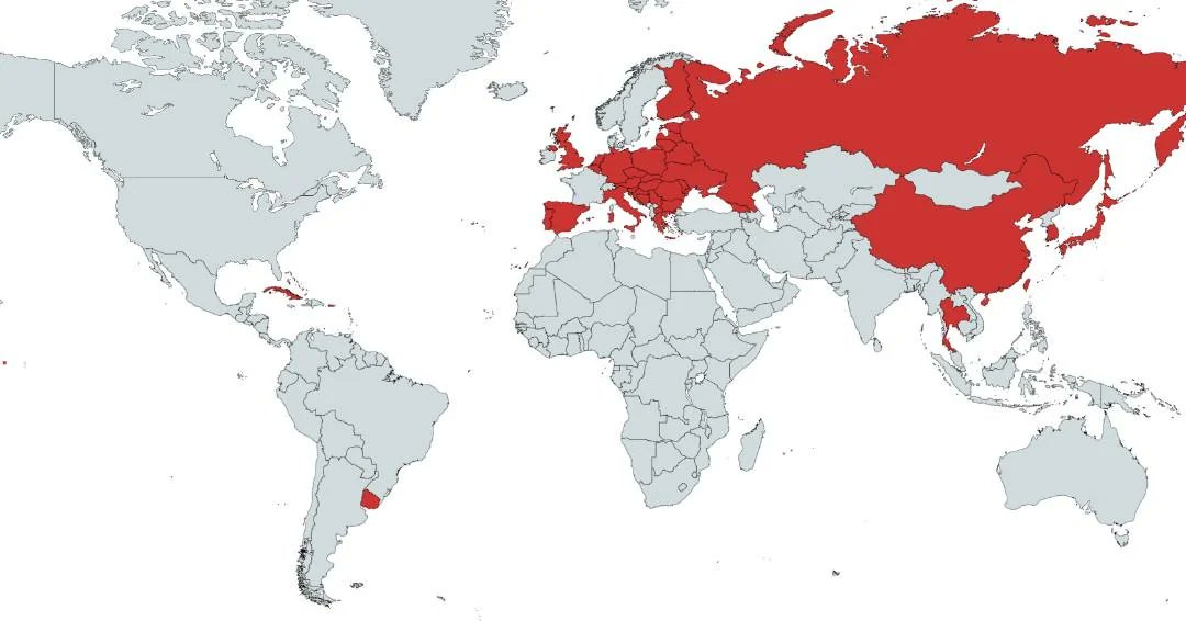 Countries with more deaths than births in 2024