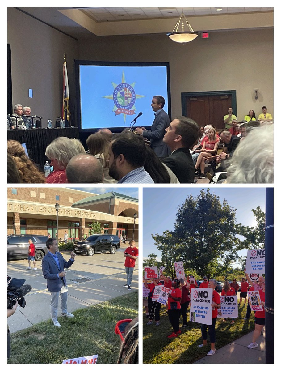 Tonight at the St. Charles City Council mtg I publicly declared my opposition to the St. Charles data center in its current form. A clandestine process made support impossible.  Further, I committed to work with city leaders &amp; our governor to achieve water security for our city.