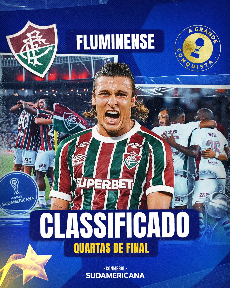 CONMEBOL Sudamericana (@sudamericanabr) on Twitter photo ✅🇭🇺 <a href="/FluminenseFC/">Fluminense F.C.</a> vai jogar... as Quartas de Final!
🏆 CONMEBOL #Sudamericana | #GrandeConquista ✅🇭🇺 <a href="/FluminenseFC/">Fluminense F.C.</a> vai jogar... as Quartas de Final!
🏆 CONMEBOL #Sudamericana | #GrandeConquista