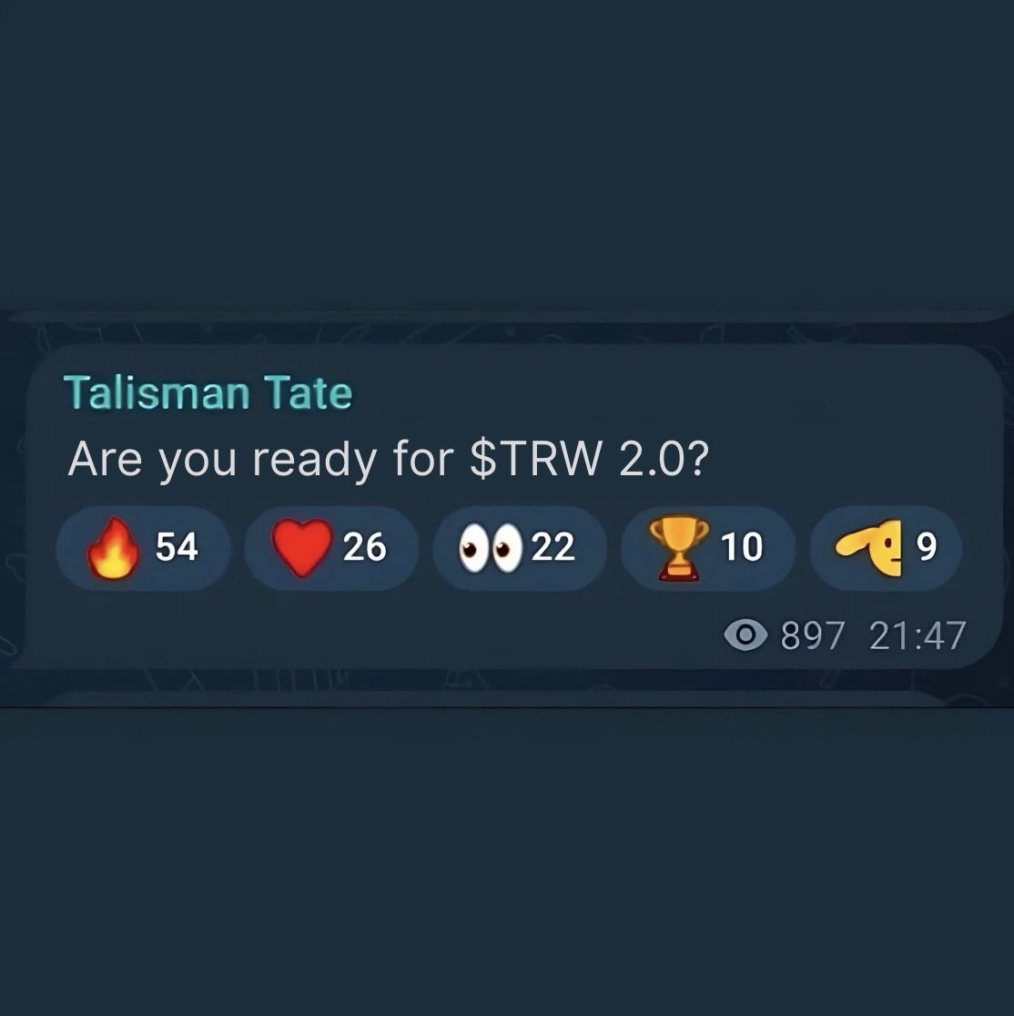 🚨 JUST IN 🚨

Andrew Tate has just confirmed the presale for his company "The Real World" $TRW 2.0

Early Presale buyers will make millions.

🌎 Official: therealworldsolana.com
📯 Tg: t.me/+hOnu6xbPMKkxZ…

I told you to buy TRUMP before it did a 100x &amp; I will do it again.