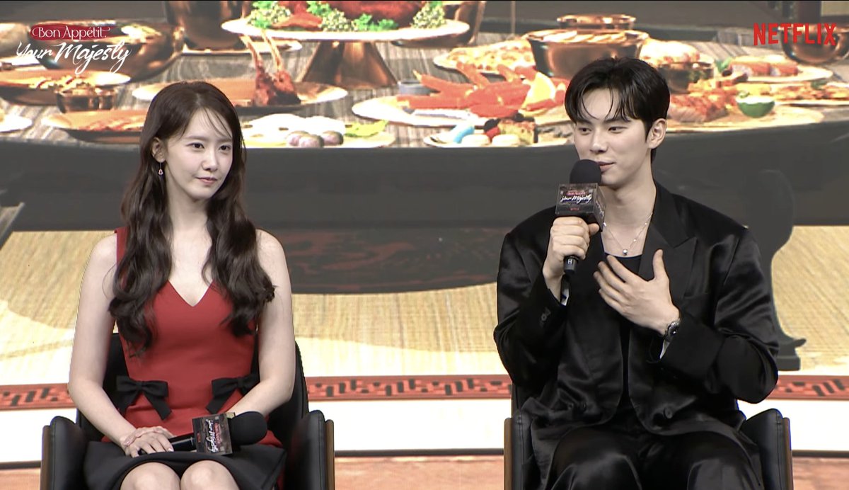 Q: How was your first encounter with #LimYoonA IRL?

#LeeChaemin: It was so nice when we first met. I told her that I was a huge fan of hers when we had our table read. This is a fan boy moment for me. It was great. So surreal. I got nervous &amp; sweaty.

#BonAppétitYourMajesty