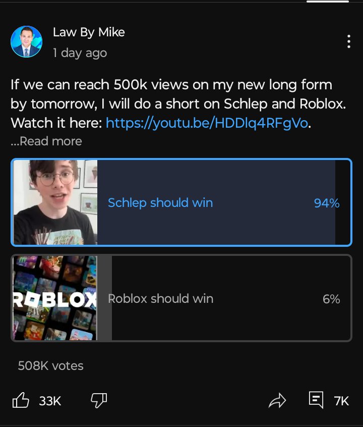 C3PGhost's tweet image. Even @lawbymike_ is getting in on this issue. Roblox is COOKED 😭🙏 
#FreeSchelp #CancelRoblox