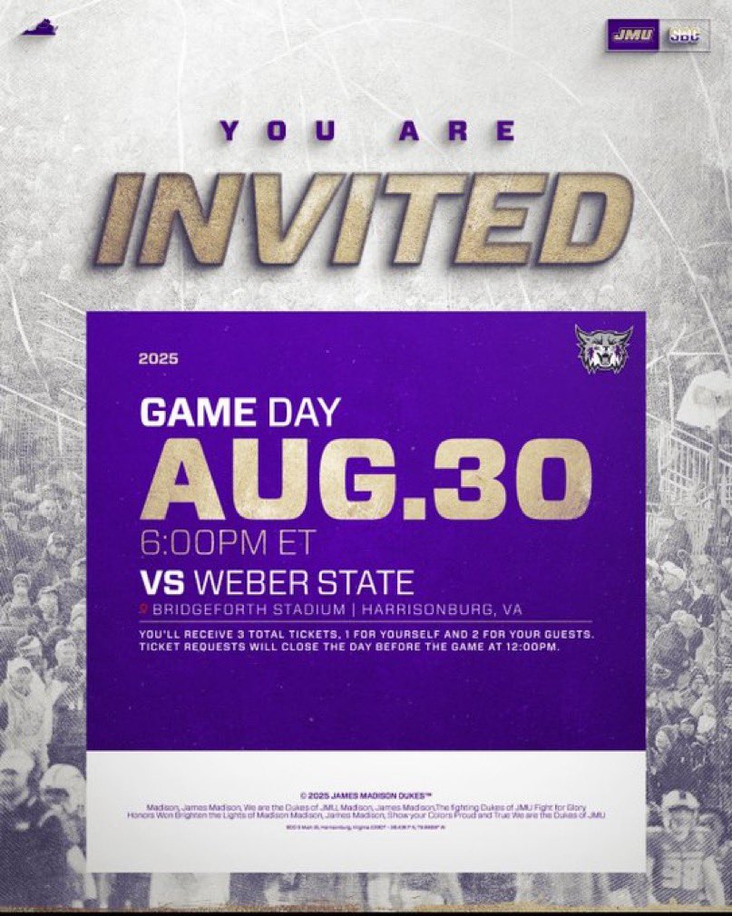 Maxwell Friday (@max2k27) on Twitter photo Appreciate the gameday invite from <a href="/JMUFBRecruiting/">JMU Football Recruiting</a>! I will be there!
<a href="/CoachPlungasJMU/">Dave Plungas</a> <a href="/EddieWhitley37/">Eddie Whitley</a> <a href="/CoachHitsch/">Colin Hitschler</a> Appreciate the gameday invite from <a href="/JMUFBRecruiting/">JMU Football Recruiting</a>! I will be there!
<a href="/CoachPlungasJMU/">Dave Plungas</a> <a href="/EddieWhitley37/">Eddie Whitley</a> <a href="/CoachHitsch/">Colin Hitschler</a>