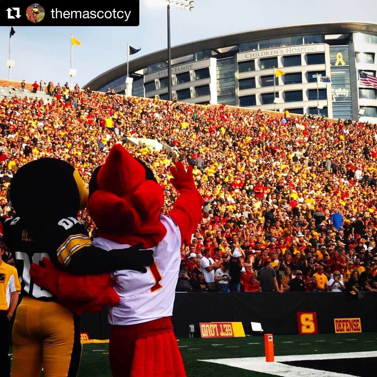 More Yards, More Impact! 
This college football season, we’re turning every offensive yard into hope for Iowa’s kids.
CKF is proud to announce that for every offensive yard gained by the Cyclones and Hawkeyes this season, we’ll donate $3 to their partnered children’s hospitals ❤️