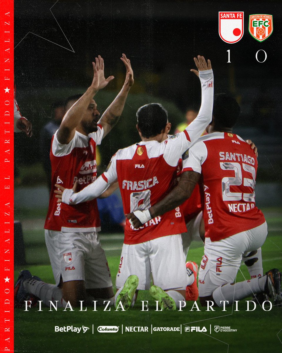 SantaFe's tweet image. ⏱ 90'+4 ¡VICTORIA DEL LEÓN 🦁!

Santa Fe 1⃣-0⃣ Envigado

#VamosSantaFe 🇲🇨