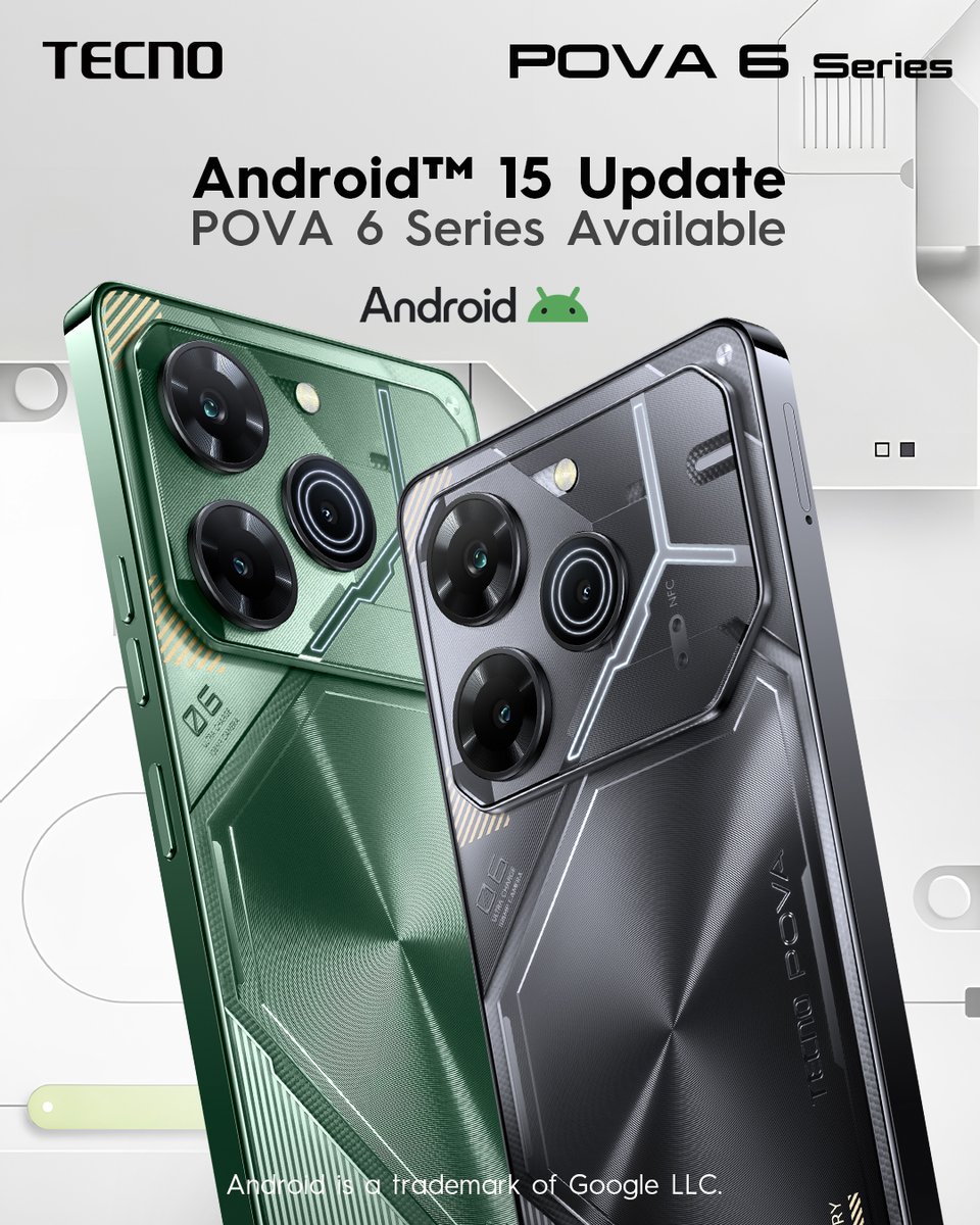 tecnomobile's tweet image. Big news for POVA 6 Series! 🚀 POVA 6 Series is available for Android 15 upgrade. Experience enhanced performance, cutting-edge features, and a smoother interface like never before. 🎉 Get ready to explore the future of Android! 

#POVA6Series #Android15