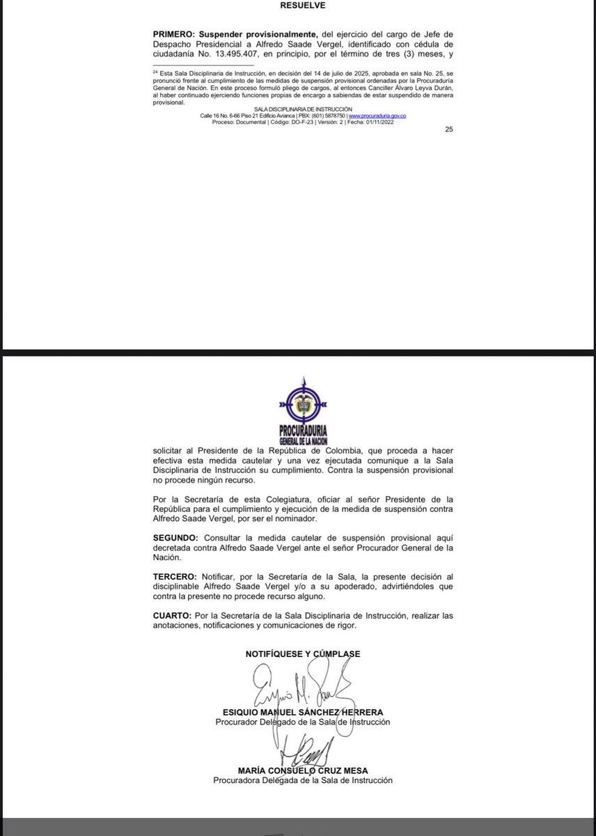 Jhonf Fonseca (@jhonffonseca) on Twitter photo ÚLTIMA HORA
" Procuraduría acaba de suspender a <a href="/alfredosaadev/">pastor saade</a> jefe de despacho de <a href="/petrogustavo/">Gustavo Petro</a> por CORRUPCIÓN y irregularidades en el proceso de licitación para la expedición de pasaportes
NO PODRÁ ser nombrado embajador de Brasil 🇧🇷"
Vía: <a href="/ByViral24/">By Viral 24</a> ÚLTIMA HORA
" Procuraduría acaba de suspender a <a href="/alfredosaadev/">pastor saade</a> jefe de despacho de <a href="/petrogustavo/">Gustavo Petro</a> por CORRUPCIÓN y irregularidades en el proceso de licitación para la expedición de pasaportes
NO PODRÁ ser nombrado embajador de Brasil 🇧🇷"
Vía: <a href="/ByViral24/">By Viral 24</a>
