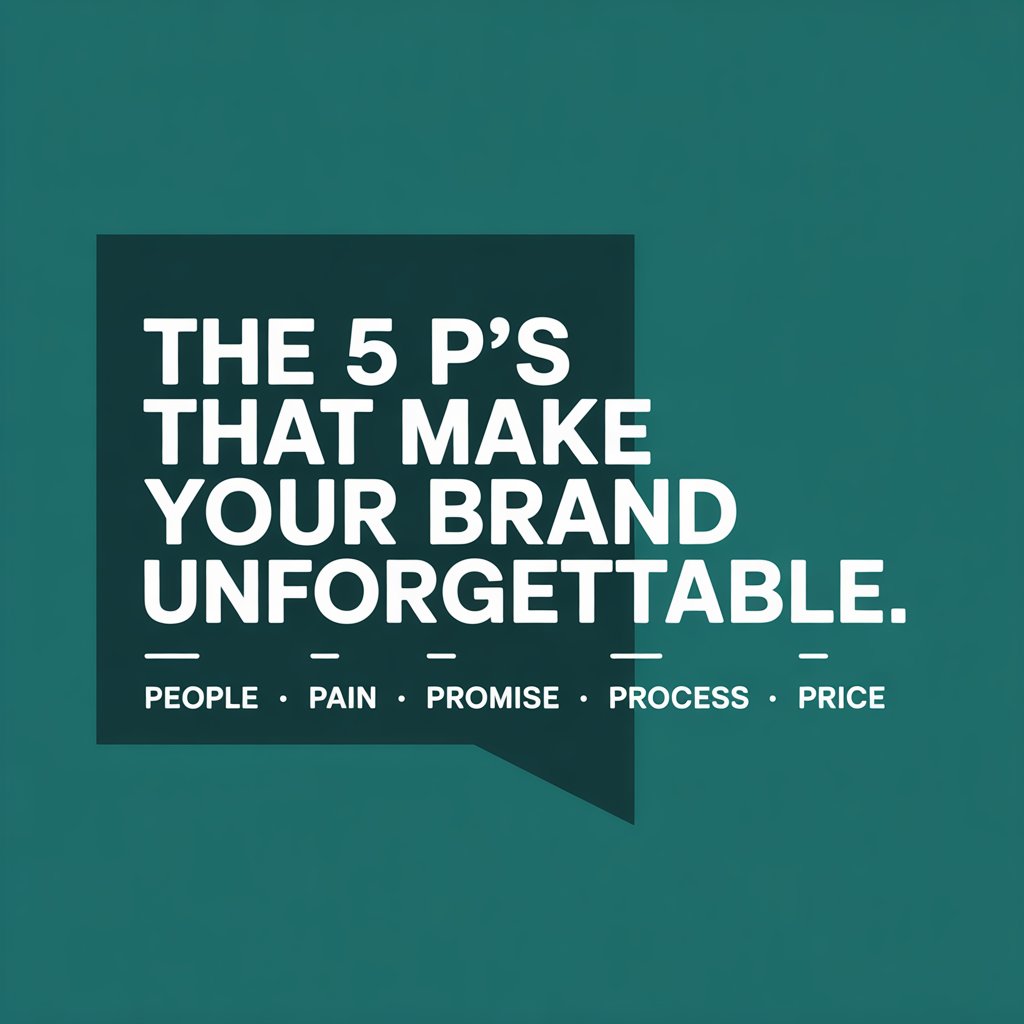 5 P’s That Make Your Brand Unforgettable

People → Speak to your exact audience.
Pain → Solve their real frustrations.
Promise → Be the answer they’re searching for.
Process → Guide them step by step.
Price → Charge based on value, not others.

Which one matters most to you?